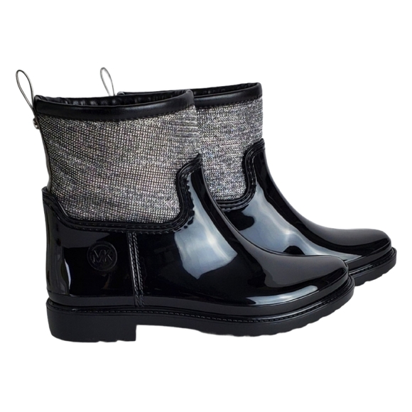New Michael Kors blakely mesh rain boots black pull on winter outdoor casual - Picture 5 of 13